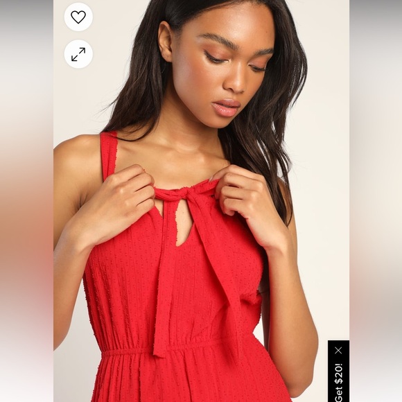 Season of Loving Red Drawstring Midi Dress - Picture 2 of 9